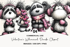 Valentines Whimsical Panda Clipart Product Image 1