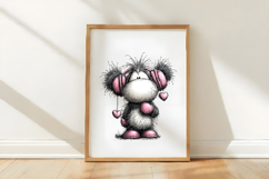 Valentines Whimsical Panda Clipart Product Image 2