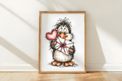 Valentines Whimsical Penguin Clipart Product Image 3