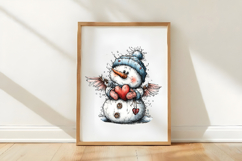 Valentines Whimsical Snowman Clipart Product Image 3