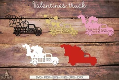 3d Truck with hearts Valentine truck svg Product Image 2