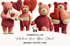 Valentines Yarn Bear Clipart Product Image 1