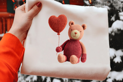 Valentines Yarn Bear Clipart Product Image 2