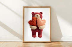 Valentines Yarn Bear Clipart Product Image 3