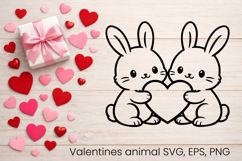 Valentine’s animal SVG design | Valentine’s silhouette SVG Product Image 1