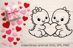 Valentine’s animal SVG design | Valentine’s silhouette SVG Product Image 1