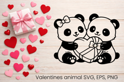Valentine’s animal SVG design | Valentine’s silhouette SVG Product Image 1