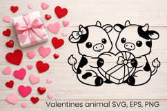 Valentine’s animal SVG design | Valentine’s silhouette SVG Product Image 1