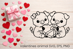 Valentine’s animal SVG design | Valentine’s silhouette SVG Product Image 1