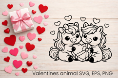 Valentine’s animal SVG design | Valentine’s silhouette SVG Product Image 1