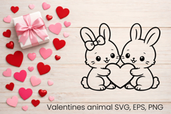 Valentine’s animal SVG design | Valentine’s silhouette SVG Product Image 1
