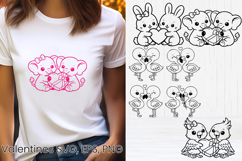 Valentine’s animal SVG design | Valentine’s silhouette SVG Product Image 1