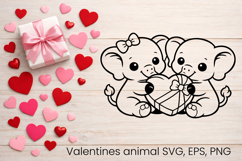 Valentine’s animal SVG design | Valentine’s silhouette SVG Product Image 1