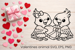 Valentine’s animal SVG design | Valentine’s silhouette SVG Product Image 1