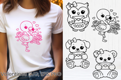 Valentine’s animal SVG design | Valentine’s silhouette SVG Product Image 1