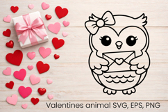 Valentine’s animal SVG design | Valentine’s silhouette SVG Product Image 1