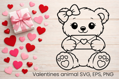 Valentine’s animal SVG design | Valentine’s silhouette SVG Product Image 1