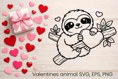 Valentine’s animal SVG design | Valentine’s silhouette SVG Product Image 1