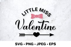 Little Miss Valentine SVG. Valentines Day for kids quote Product Image 1