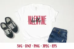Hello Valentine SVG. Valentines Day quote shirt design Product Image 2