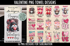 Valentine Kitchen Towel Bundle | 16 PNG Files Product Image 1