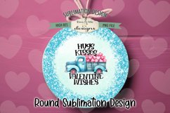 Valentine Truck Wind Spinner Sublimation PNG | Round Design Product Image 3