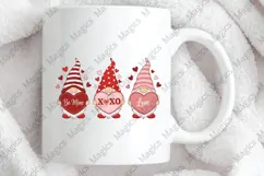 Valentinstag Gnom Trio PNG, Liebesherzen Sublimation Product Image 3