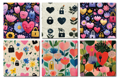 Valentine Loveheart Seamless Digital Paper, 36 PNG Product Image 4