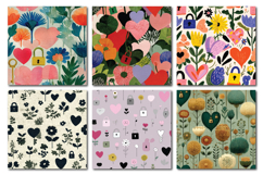 Valentine Loveheart Seamless Digital Paper, 36 PNG Product Image 7