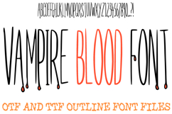 Vampire Blood Lettering Font Horror Halloween ABC OTF Type by Squeeb Creative