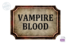 Vampire Blood Vintage Halloween Apothecary Label PNG Art Product Image 1