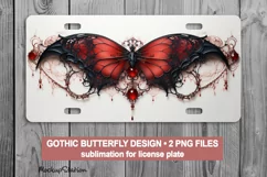 Gothic Butterfly License Car Plate PNG | Halloween Vampire Product Image 1