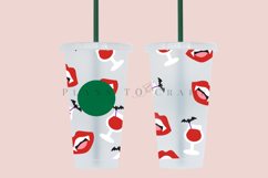vampire halloween starbucks 24oz cold cup tumbler wrap svg presized template for tumbler venti suitable for cutting machine or sublimation