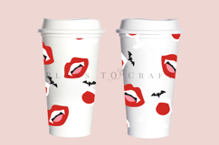 vampire lips halloween starbucks 16oz hot cup tumbler wrap svg presized template for tumbler grande suitable for cricut and silhouette