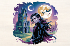 Vampire with Castle PNG Sublimation Product Image 1