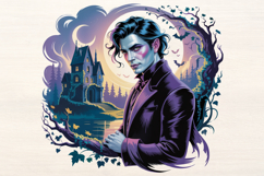 Vampire with Castle PNG Sublimation Product Image 1