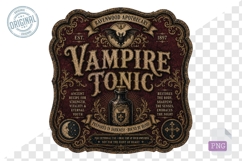 Vampire Tonic Gothic Apothecary Halloween PNG Artwork Product Image 1