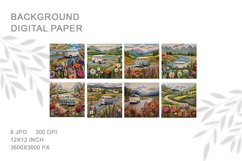 3D Van Flower Embroidery Flower View Craft Art Background Product Image 2