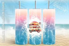 summer Tumbler Sublimation Design, van seamless Tumbler Product Image 1