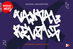 Vandal Revolt | Monoline Graffiti Tags Webfont for Urban sty Product Image 1
