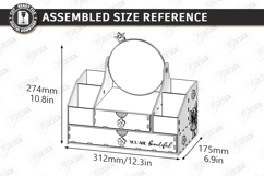 Mini Vanity Organizer with Mirror Laser Cut | Floral Design Product Image 3