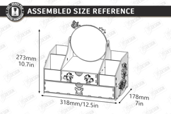 Mini Vanity Organizer with Mirror Laser Cut | Floral Design Product Image 3