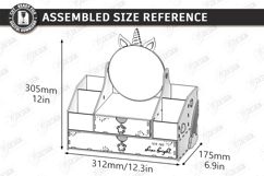 Mini Vanity Organizer with Mirror Laser Cut | Floral Design Product Image 3