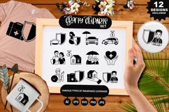 Various Types Of Insurance Coverage Clipart Set Product Image 1