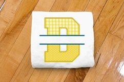 Varsity Letter D Split Applique Embroidery