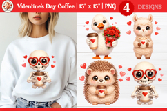 Valentine’s Day Cute Skeleton with coffee sublimation Product Image 1