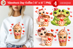 Valentine’s Day Cute Animals with coffee sublimation Product Image 1