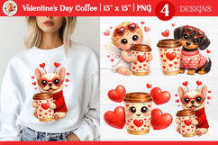 Valentine’s Day Cute Animals with coffee sublimation bundle Product Image 6