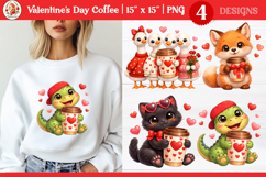 Valentine’s Day Cute Animals with coffee sublimation bundle Product Image 7