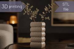 Inflated vase stl 3d printing, Unique home decor STL Product Image 1